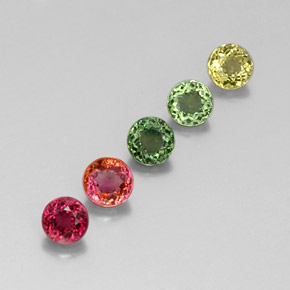 2.18 ct Multicolor Tourmaline Stone, Natural Tourmaline in Round Facet Shape for Sale
