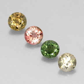 2.68 ct Multicolor Tourmaline Gemstone, Tourmaline Gem in Round Facet Shape for Sale.
