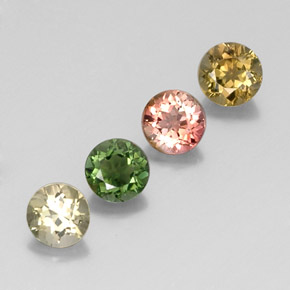 2.68 ct Multicolor Tourmaline Stone, Natural Tourmaline in Round Facet Shape for Sale