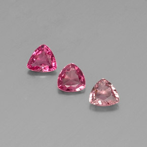 0.74 ct Pink Tourmaline Gemstone, Tourmaline Gem in Trillion Facet Shape for Sale.
