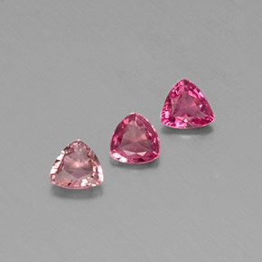 0.74 ct Pink Tourmaline Stone, Natural Tourmaline in Trillion Facet Shape for Sale