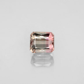 0.73 ct Bi-color Tourmaline Gemstone, Tourmaline Gem in Octagon / Scissor Cut Shape for Sale.