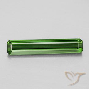 Tourmaline verte en vrac de 2,58 ct, coupe octogonale de 20,4 x 4 mm du Mozambique, Photo A