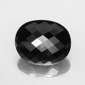 Negro Turmalina Gema - 28.8ct Forma de Tablero de Ajedrez Óvalo (ID: 347786)