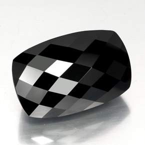 40.56 ct Black Tourmaline Stone, Natural Tourmaline in Cushion Checkerboard Shape for Sale