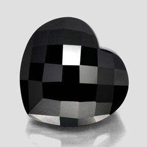 25.72 ct Black Tourmaline Stone, Natural Tourmaline in Heart Checkerboard Shape for Sale