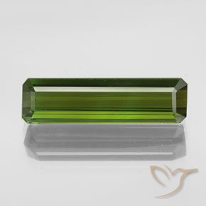 2.95 ct Loose Green Tourmaline, 17.3 x 4.7 mm Octagon Cut From Mozambique, Photo A