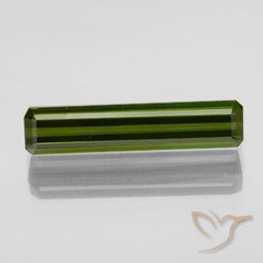 2.08ct Natural Dark Green Tourmaline, Emerald Cut, VVS