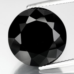 12.90 ct Black Tourmaline Gemstone, Tourmaline Gem in Round Facet Shape for Sale.