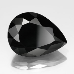 11.73 ct Black Tourmaline Stone, Natural Tourmaline in Pear Facet Shape for Sale