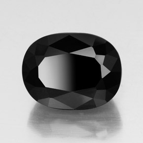 24.64 ct Black Tourmaline Stone, Natural Tourmaline in Oval Facet Shape for Sale