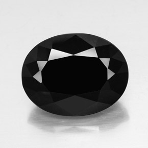 20.48 ct Black Tourmaline Gemstone, Tourmaline Gem in Oval Facet Shape for Sale.