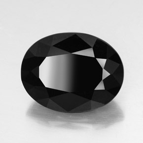 20.48 ct Black Tourmaline Stone, Natural Tourmaline in Oval Facet Shape for Sale