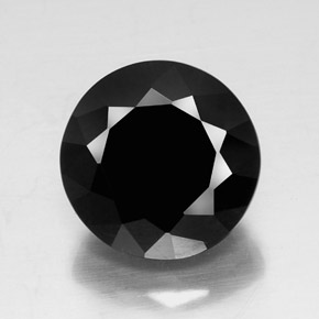 11.90 ct Black Tourmaline Gemstone, Tourmaline Gem in Round Facet Shape for Sale.