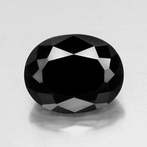 6.99 ct Black Tourmaline Gemstone, Tourmaline Gem in Oval Facet Shape for Sale.
