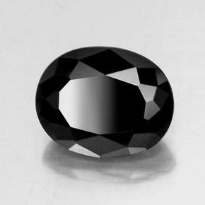 6.99 ct Black Tourmaline Stone, Natural Tourmaline in Oval Facet Shape for Sale
