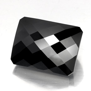 31.26 ct Black Tourmaline Stone, Natural Tourmaline in Octagon Checkerboard Shape for Sale