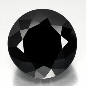 34.22 ct Black Tourmaline Gemstone, Tourmaline Gem in Round Facet Shape for Sale.