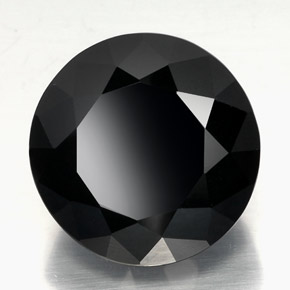 34.22 ct Black Tourmaline Stone, Natural Tourmaline in Round Facet Shape for Sale