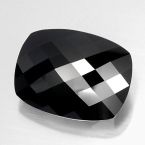 49.37 ct Black Tourmaline Stone, Natural Tourmaline in Cushion Checkerboard Shape for Sale