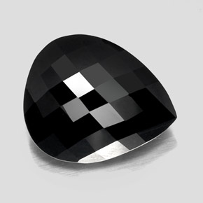 Черный Турмалин Камень - 24.2ct Груша Шахматная (ID: 348840)