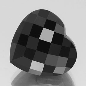 23.92 ct Black Tourmaline Stone, Natural Tourmaline in Heart Checkerboard Shape for Sale