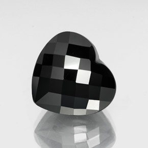 19.13 ct Black Tourmaline Stone, Natural Tourmaline in Heart Checkerboard Shape for Sale