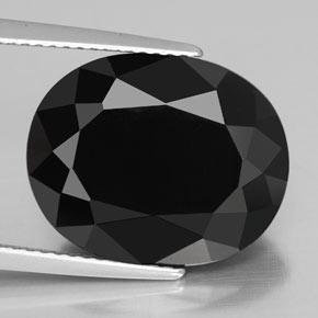 12.00 ct Black Tourmaline Gemstone, Tourmaline Gem in Oval Facet Shape for Sale.