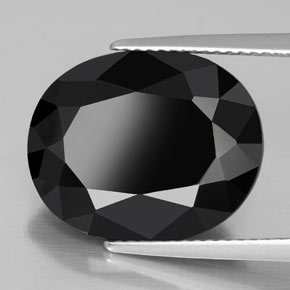 12.00 ct Black Tourmaline Stone, Natural Tourmaline in Oval Facet Shape for Sale