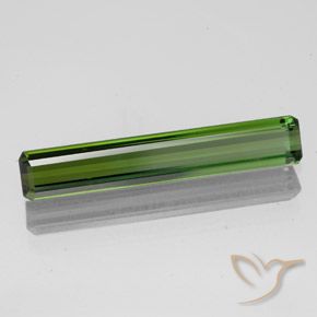 1.38 ct Green Tourmaline Stone, Natural Tourmaline in Octagon Facet Shape for Sale