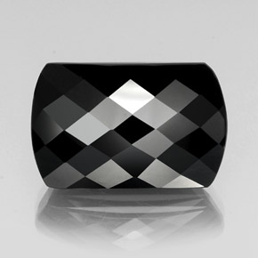 32.06 ct Black Tourmaline Gemstone, Tourmaline Gem in Barrel / Checkerboard Shape for Sale.