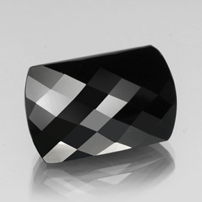 32.06 ct Black Tourmaline Stone, Natural Tourmaline in Barrel / Checkerboard Shape for Sale