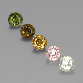 2.57 ct Multicolor Tourmaline Gemstone, Tourmaline Gem in Round Facet Shape for Sale.