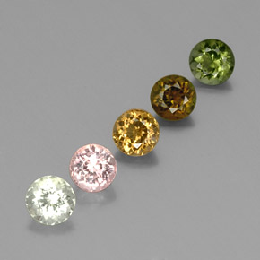 2.57 ct Multicolor Tourmaline Stone, Natural Tourmaline in Round Facet Shape for Sale