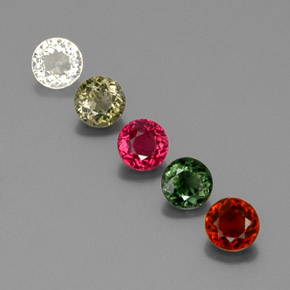 2.49 ct Multicolor Tourmaline Gemstone, Tourmaline Gem in Round Facet Shape for Sale.