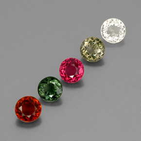 2.49 ct Multicolor Tourmaline Stone, Natural Tourmaline in Round Facet Shape for Sale