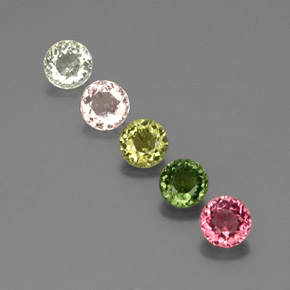 2.17 ct Multicolor Tourmaline Gemstone, Tourmaline Gem in Round Facet Shape for Sale.