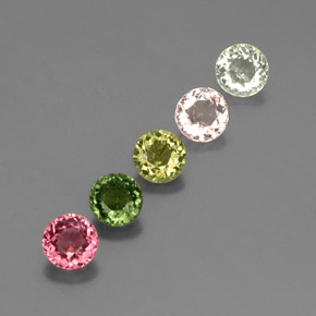 2.17 ct Multicolor Tourmaline Stone, Natural Tourmaline in Round Facet Shape for Sale