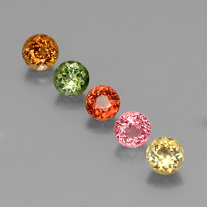 2.90 ct Multicolor Tourmaline Gemstone, Tourmaline Gem in Round Facet Shape for Sale.