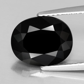 3.07 ct Black Tourmaline Gemstone, Tourmaline Gem in Oval Facet Shape for Sale.