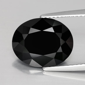 4.31 ct Black Tourmaline Gemstone, Tourmaline Gem in Oval Facet Shape for Sale.