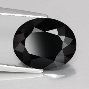 4.31 ct Black Tourmaline Stone, Natural Tourmaline in Oval Facet Shape for Sale