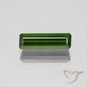 1.35ct Natural Earthy Green Tourmaline, Emerald Cut, VS