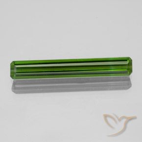 Turmalina Verde Forma octagonal de 19,7 x 3mm de Mozambique, peso de 1.4 ct, piedra preciosa natural No tratado en claridad VS, Turmalina de 1 pieza - Color: Verde oscuro, dureza Mohs de 7 - 7.5 Adecuado para joyas de uso diario, Simboliza la protección, Photo A