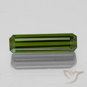 1.34ct Natural Dark Green Tourmaline, Emerald Cut, VS