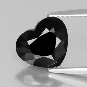 2.18 ct Black Tourmaline Gemstone, Tourmaline Gem in Heart Facet Shape for Sale.