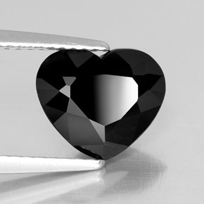 2.18 ct Black Tourmaline Stone, Natural Tourmaline in Heart Facet Shape for Sale