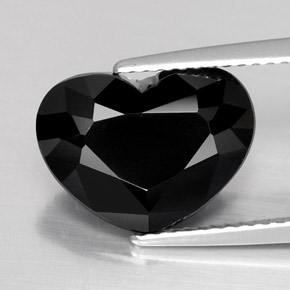 5.32 ct Black Tourmaline Gemstone, Tourmaline Gem in Heart Facet Shape for Sale.