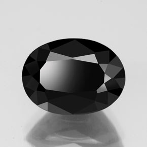 3.69 ct Black Tourmaline Stone, Natural Tourmaline in Oval Facet Shape for Sale