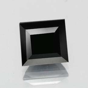 3.31 ct Black Tourmaline Stone, Natural Tourmaline in Square Facet Shape for Sale